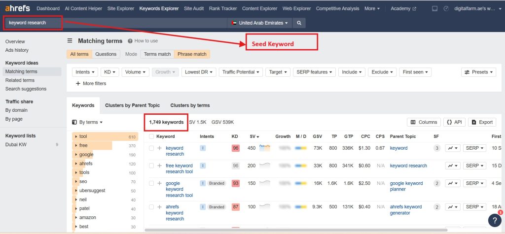 seed keyword