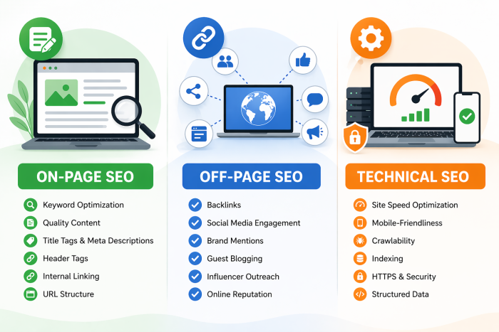 On-Page vs Off-Page vs Technical SEO